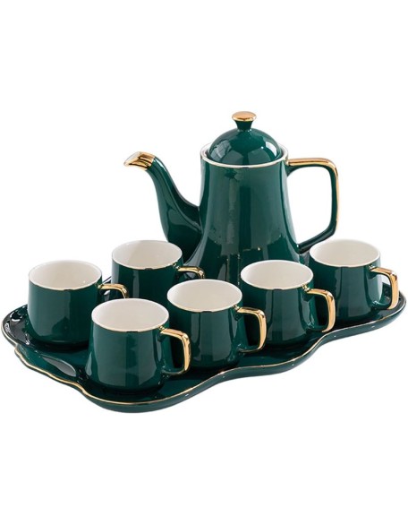 Tea Cups And Ceramic Tray Set of 14 Pieces,Luxury Set with Teapot, Afternoon Tea Coffee Cups, British Porcelain Tea Party Set for Housewarming Gifts,A
