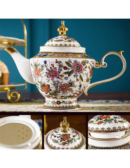Fine Bone China Tea Set, British Vintage Tea Set for Adults, Afternoon Tea Sets for Women Tea Party or Gift Giving