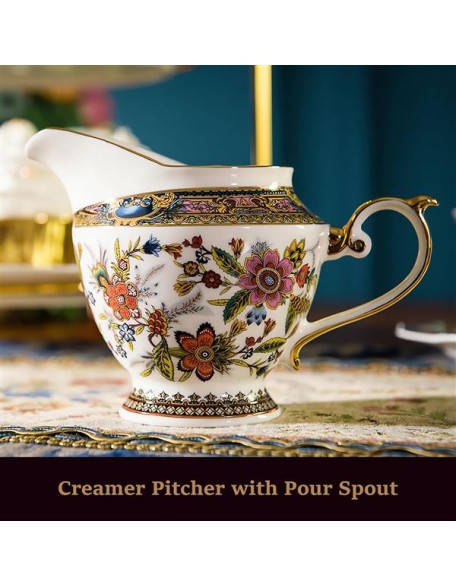 Fine Bone China Tea Set, British Vintage Tea Set for Adults, Afternoon Tea Sets for Women Tea Party or Gift Giving