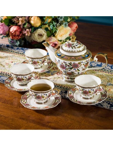 Fine Bone China Tea Set, British Vintage Tea Set for Adults, Afternoon Tea Sets for Women Tea Party or Gift Giving