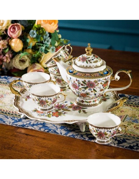 Fine Bone China Tea Set, British Vintage Tea Set for Adults, Afternoon Tea Sets for Women Tea Party or Gift Giving