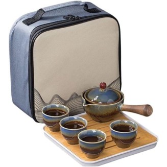 Teapot and Cup Set Portable Teapot Travel Tea Set, Porcelain Japanese Kung Fu Tea Set, Chinese Gongfu Tea Set, Teapot, Teacups and Tray-G-Whole Set (Color : I)