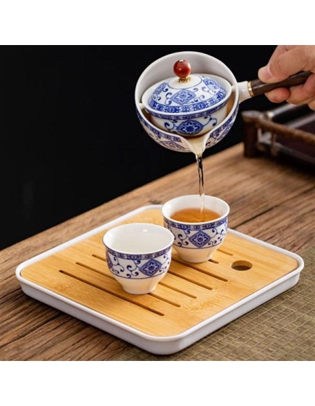 Teapot and Cup Set Portable Teapot Travel Tea Set, Porcelain Japanese Kung Fu Tea Set, Chinese Gongfu Tea Set, Teapot, Teacups and Tray-G-Whole Set (Color : I)