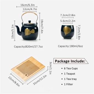 Porcelain Tea Set Japanese Tea Set, China Tea Cups with 6 Tea Cups 1 Teapot with 1 Saucers Tea Gift Sets for Great Gift Adults Tea Party Coffee Milk-Blue-A (Color : Blue, Size : A)