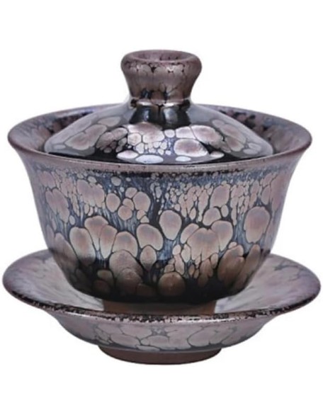 170ml Jian Zhan Chinese Gaiwan Great Glaze Teaset Elegant China Tea Cup Teaware Tureen Lid Bowl