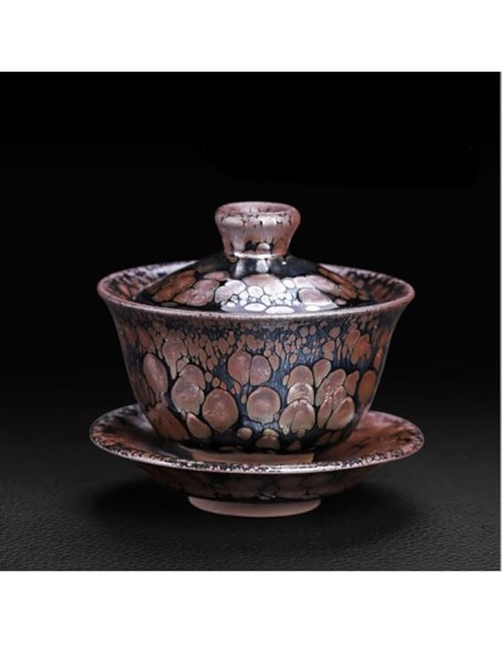 170ml Jian Zhan Chinese Gaiwan Great Glaze Teaset Elegant China Tea Cup Teaware Tureen Lid Bowl
