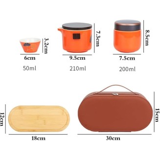 Chinese Ceramic Travel Tea Set with Handbag Portable Kung Fu Set All in One Teapot/Covered Bowl Tea Set/gaiwan Tea Set Gift Bag,Japanese Teapot Cup Set for Adults Coffee