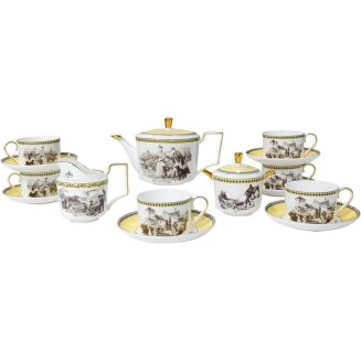 Tea Sets for Adults Bone China Tea Set for 6, 21 Piece Porcelain Chinese Vintage Sets for Women Gift Party English Teapot Sets with Saucers