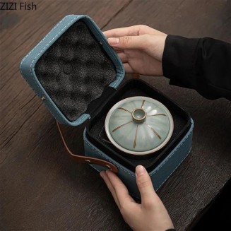 Tea Kettle Outdoor Travel Tea Set Ceramic One Pot Two Cup Quick Cup Set Portable Chinese Tea Ceremony Tie Tea Set Friend Teapot (Color : C) (Color : B, Size : OneSize) (B OneSize)