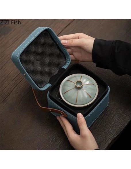 Tea Kettle Outdoor Travel Tea Set Ceramic One Pot Two Cup Quick Cup Set Portable Chinese Tea Ceremony Tie Tea Set Friend Teapot (Color : C) (Color : B, Size : OneSize) (B OneSize)