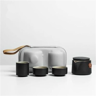 Tea kettle Ceramic Teapot Tea Cups A Tea Sets Chinese Travel Tea Set Drinkware Teapot (Color : Red) (Color : Black, Size : Onesize) (Black Onesize)