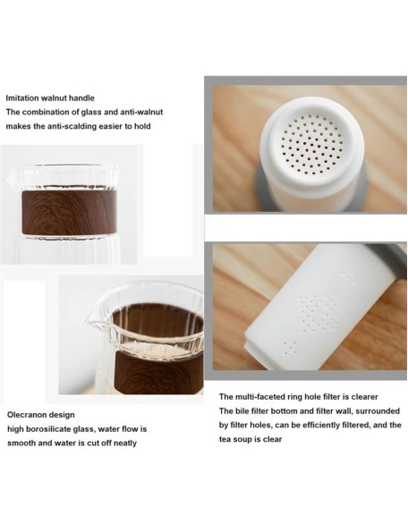 Portable Travel Tea Set, with Infuser Chinese Kung Fu Teaport with 1 Glass Pot & 3 Ceramic Teacups,Portable Bag for Travel,Outdoor,Home,Office,White (White)
