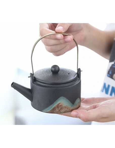 Tea Set, Chinese Tea Set gongfu Tea Set teapot Set Japanese Tea Set Japanese Tea or Coffee Set,Vintage Ceramic Kungfu Style, 1 Tea Pot with Handle, 4 Cups and 1
