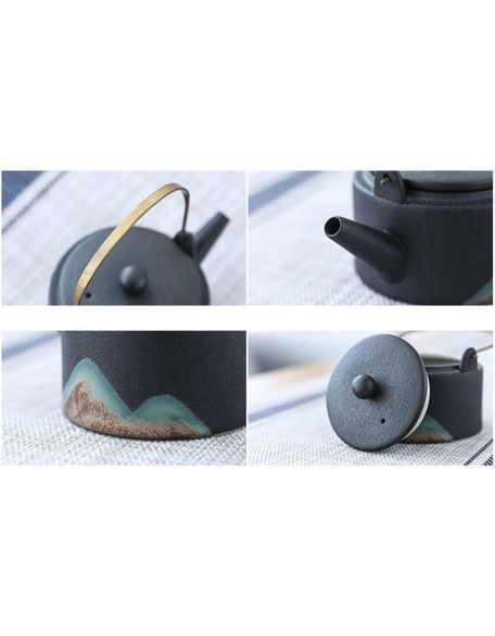 Tea Set, Chinese Tea Set gongfu Tea Set teapot Set Japanese Tea Set Japanese Tea or Coffee Set,Vintage Ceramic Kungfu Style, 1 Tea Pot with Handle, 4 Cups and 1