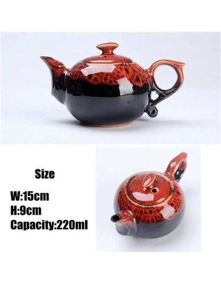 Portable Tea Sets Gifts Chinese Style Ceramic Kung Fu Tea Set 1 Pot 6 Cups Fish Play Tea Set Travel Tea Set s & Coffee Servers(C) (C)