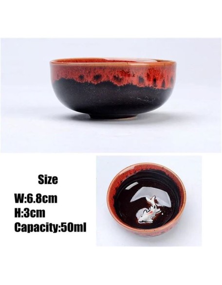 Portable Tea Sets Gifts Chinese Style Ceramic Kung Fu Tea Set 1 Pot 6 Cups Fish Play Tea Set Travel Tea Set s & Coffee Servers(C) (C)