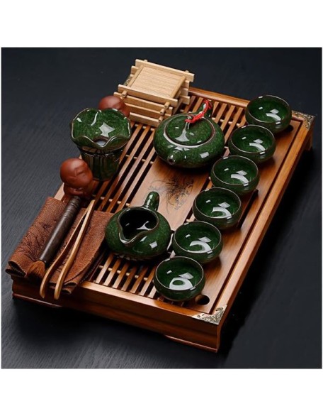 Tea Set, Chinese Tea Set teapot Set Kung Fu Tea Set teapot Set Buddha Statue Kung Fu Tea Set, Japanese Kung Fu Tea Set - Ceramic teapot and Teacup and Saucer, Tea Stand with Portable