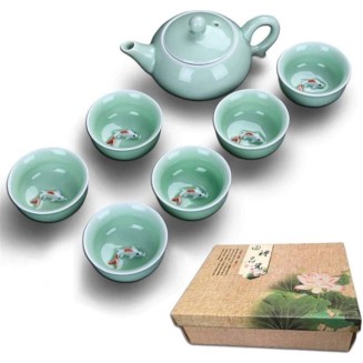 Celadon Teapot Chinese Tea Cup Set Teapot Drinkware Ceramic China Kung Fu Tea Set Ceramic Cup Chinese Gift Tea Accessories