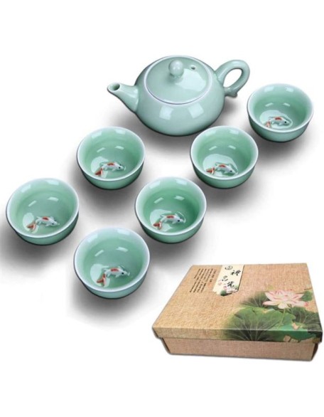 Celadon Teapot Chinese Tea Cup Set Teapot Drinkware Ceramic China Kung Fu Tea Set Ceramic Cup Chinese Gift Tea Accessories
