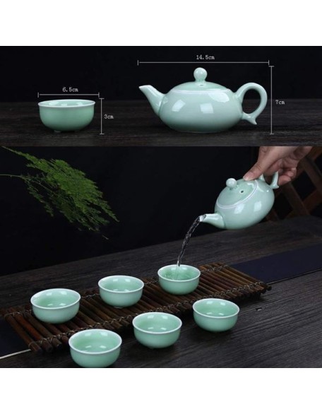 Celadon Teapot Chinese Tea Cup Set Teapot Drinkware Ceramic China Kung Fu Tea Set Ceramic Cup Chinese Gift Tea Accessories