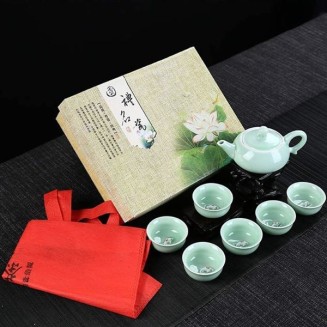 Celadon Teapot Chinese Tea Cup Set Teapot Drinkware Ceramic China Kung Fu Tea Set Ceramic Cup Chinese Gift Tea Accessories