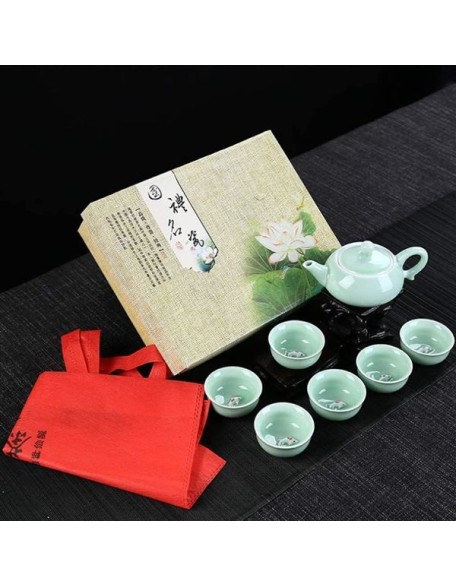 Celadon Teapot Chinese Tea Cup Set Teapot Drinkware Ceramic China Kung Fu Tea Set Ceramic Cup Chinese Gift Tea Accessories