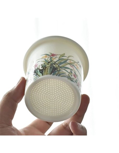 Chinese Tea Set, Ceramic Tea Cup Set, with Tea Infuser Portable Travel Tea Set with Travel Bag Beautiful Tea Set Good Business Gifts,C (Color : C) (C)