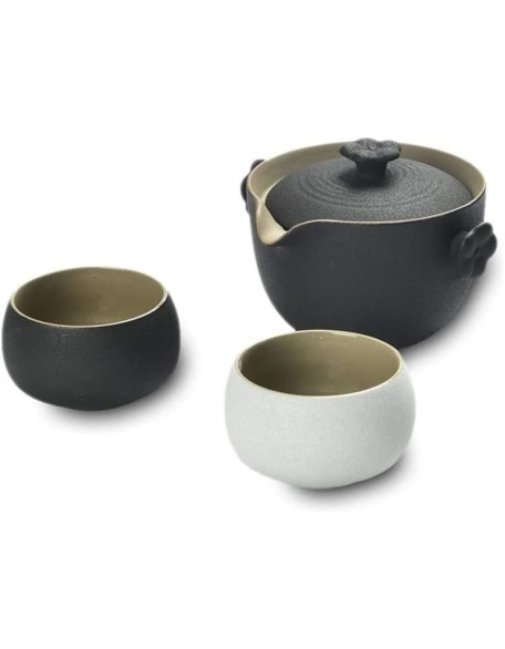 Tea Set Tea Cups Teapot Set Handmade Chinese Tea Set Healthy Tea Set for Christmas Anniversary Birthday. Tea Cup Set Tea Pot Set Coffee Cup Set (Color : A, Size : 3 pcs)