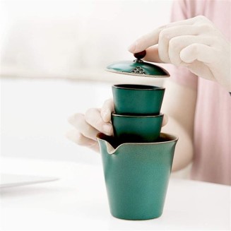 Tea Set Tea Cups Teapot Set Chinese Tea Set Portable Teapot Ceramic Tea Pot 2 Tea Cup Suitable for Travel. Tea Cup Set Tea Pot Set Coffee Cup Set (Color : A, Size : 4pcs)