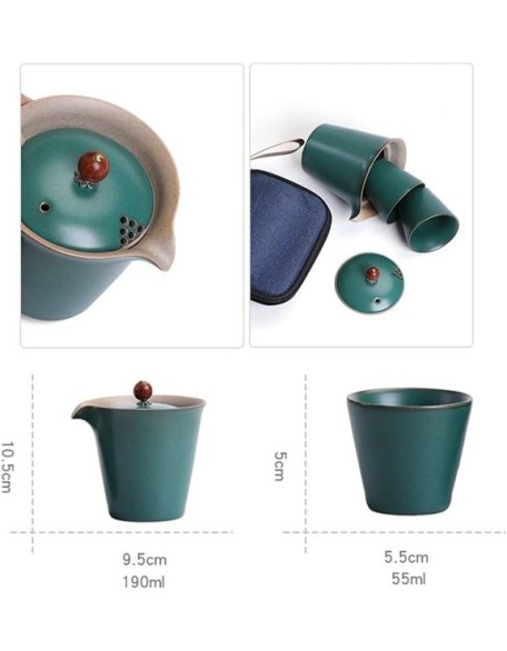 Tea Set Tea Cups Teapot Set Chinese Tea Set Portable Teapot Ceramic Tea Pot 2 Tea Cup Suitable for Travel. Tea Cup Set Tea Pot Set Coffee Cup Set (Color : A, Size : 4pcs)