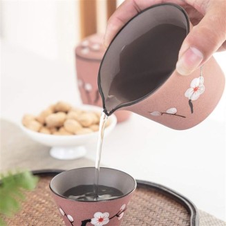 Travel Tea Set Ceramic Kungfu Tea Set Mini Teapot Teacupsporcelain Tea Pot Tea Canister with Portable Bag for Business Hotel Picnic