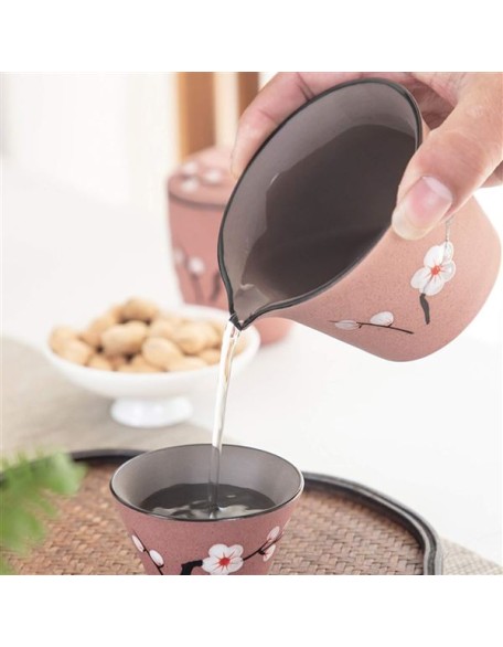 Travel Tea Set Ceramic Kungfu Tea Set Mini Teapot Teacupsporcelain Tea Pot Tea Canister with Portable Bag for Business Hotel Picnic