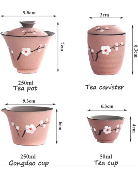 Travel Tea Set Ceramic Kungfu Tea Set Mini Teapot Teacupsporcelain Tea Pot Tea Canister with Portable Bag for Business Hotel Picnic
