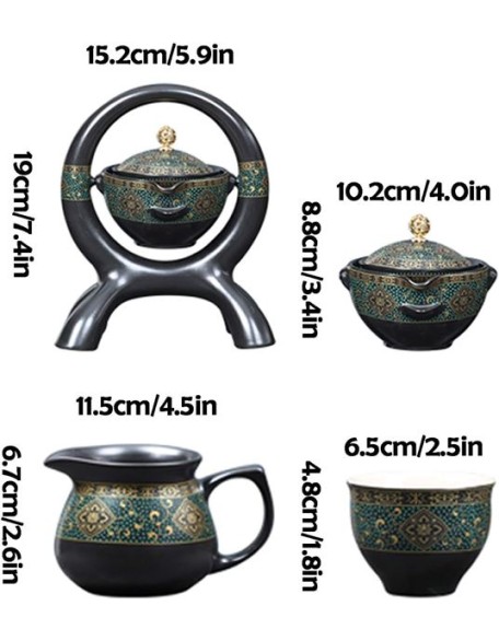 Gongfu Tea Set/Tea Pot Set Ceramic Tea Sets Includes Tea Cups Public Teacups Gaiwan Suitable for Home Travel Outdoor Office Classic Kungfu Tea Sets Chinese，