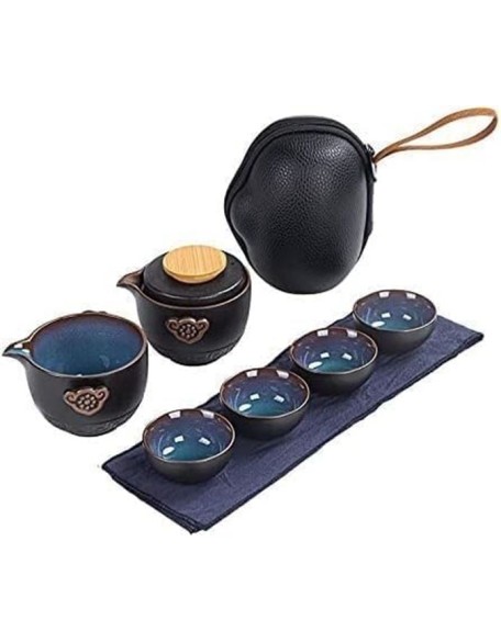 Travel tea set,portable tea set,Tea Set, Travel Ceramic Portable Tea Set, Tea Cups Set, with Portable Tea Bag, Chinese Ceramic Tea Set