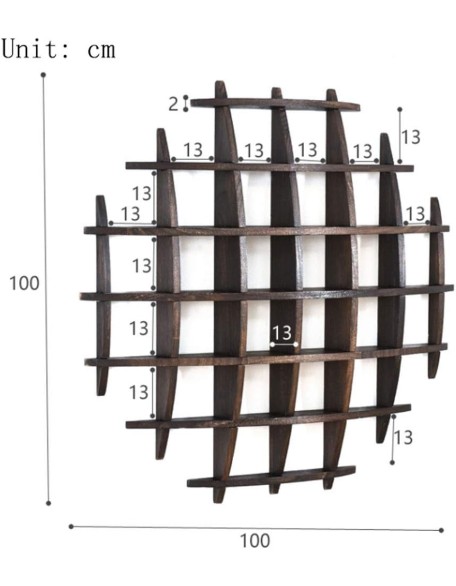 Solid Wood Tea Cup Holder Wall Decoration Tea Set Display Stand Vintage Multi-Color Teapot Rack (Size : A)