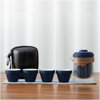 Tea Set Tea Set Teapot Tea Cup Ceramic Travel Kung Fu Tea Set Teaware Travel Bag One Teapot Four Teacups Porcelain Glass Tea Pot with Cup Set Business GiftTeapot