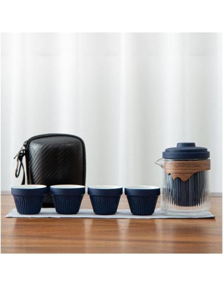 Tea Set Tea Set Teapot Tea Cup Ceramic Travel Kung Fu Tea Set Teaware Travel Bag One Teapot Four Teacups Porcelain Glass Tea Pot with Cup Set Business GiftTeapot
