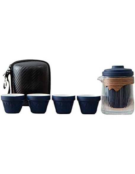 Tea Set Tea Set Teapot Tea Cup Ceramic Travel Kung Fu Tea Set Teaware Travel Bag One Teapot Four Teacups Porcelain Glass Tea Pot with Cup Set Business GiftTeapot