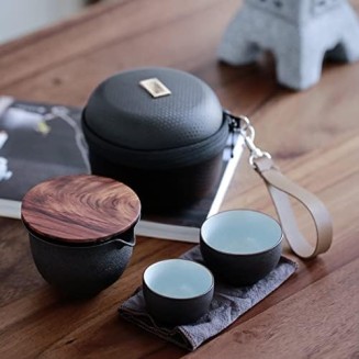 Tea Set Tea Set Teapot Tea Cup Japanese Ceramic Teapot with 2 Cups Gaiwan Tea Sets Portable Travel Tea Sets Drinkware Retro Teaware Gift for Friend Teapot