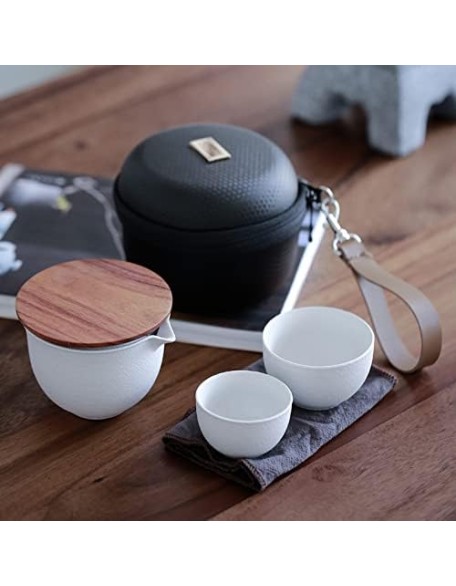 Tea Set Tea Set Teapot Tea Cup Japanese Ceramic Teapot with 2 Cups Gaiwan Tea Sets Portable Travel Tea Sets Drinkware Retro Teaware Gift for Friend Teapot