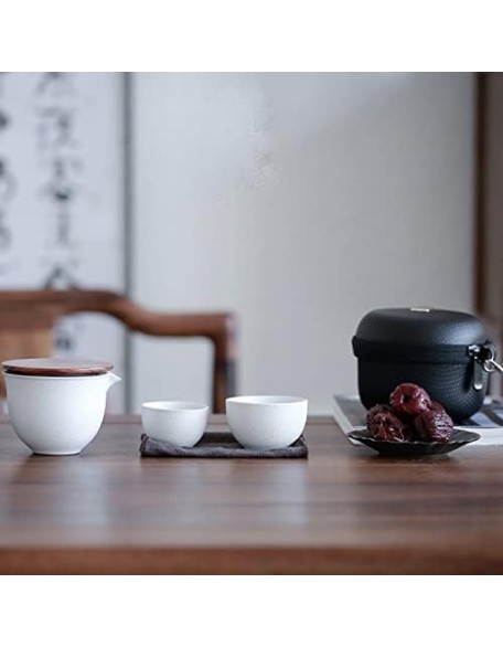 Tea Set Tea Set Teapot Tea Cup Japanese Ceramic Teapot with 2 Cups Gaiwan Tea Sets Portable Travel Tea Sets Drinkware Retro Teaware Gift for Friend Teapot