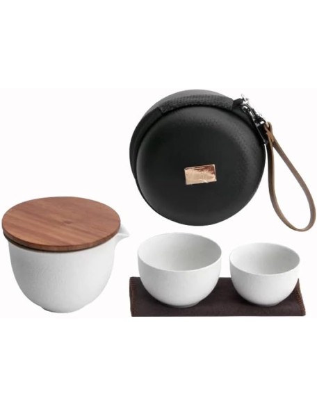 Tea Set Tea Set Teapot Tea Cup Japanese Ceramic Teapot with 2 Cups Gaiwan Tea Sets Portable Travel Tea Sets Drinkware Retro Teaware Gift for Friend Teapot