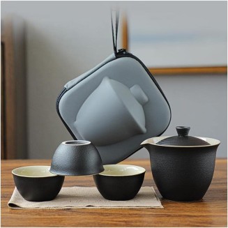 Tea Set Tea Set Teapot Tea Cup 4pcs Chinese Gaiwan Tureen Tea Set Ceramic Teapots 3 Cups Portable Travel Kung Fu Teaware Ceremony Business Gift 170mlTeapot