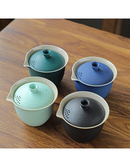 Tea Set Tea Set Teapot Tea Cup 4pcs Chinese Gaiwan Tureen Tea Set Ceramic Teapots 3 Cups Portable Travel Kung Fu Teaware Ceremony Business Gift 170mlTeapot