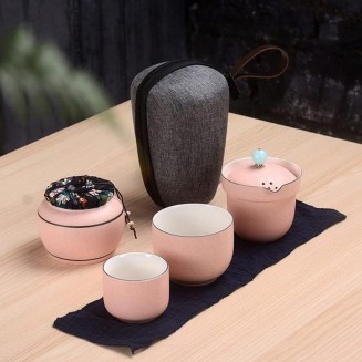 Tea Set Tea Set Teapot Tea Cup Travel Tea Set 6 Pieces Ceramic Outdoor Portable Bag Chinese Kungfu Teaware Sets Gaiwan Teacup Set Drinkware Cup Teapot
