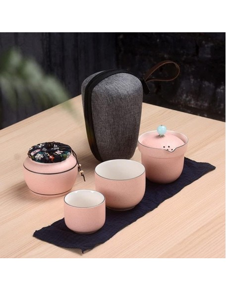 Tea Set Tea Set Teapot Tea Cup Travel Tea Set 6 Pieces Ceramic Outdoor Portable Bag Chinese Kungfu Teaware Sets Gaiwan Teacup Set Drinkware Cup Teapot