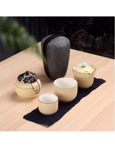 Tea Set Tea Set Teapot Tea Cup Travel Tea Set 6 Pieces Ceramic Outdoor Portable Bag Chinese Kungfu Teaware Sets Gaiwan Teacup Set Drinkware Cup Teapot
