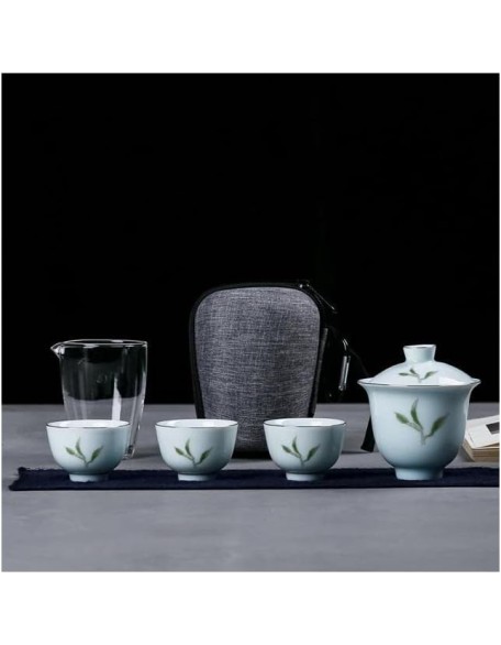 Tea Set Tea Set Teapot Tea Cup Outdoors Portable Travel Teapot Set with 3 Mini Cups 1 Gaiwan Japanese Tea Set Gaiwan Ceremony Set Household Wine SetTeapot