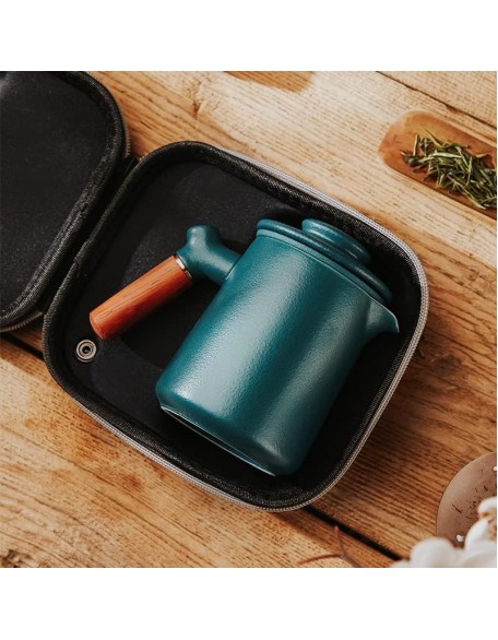 Tea Set Tea Set Teapot Tea Cup Japanese Ceramic Porcelain Kung Fu Tea Set Teaware Travel Outdoor A Tea Pot and Four Cup Portable Storage Office Tea CupTeapot